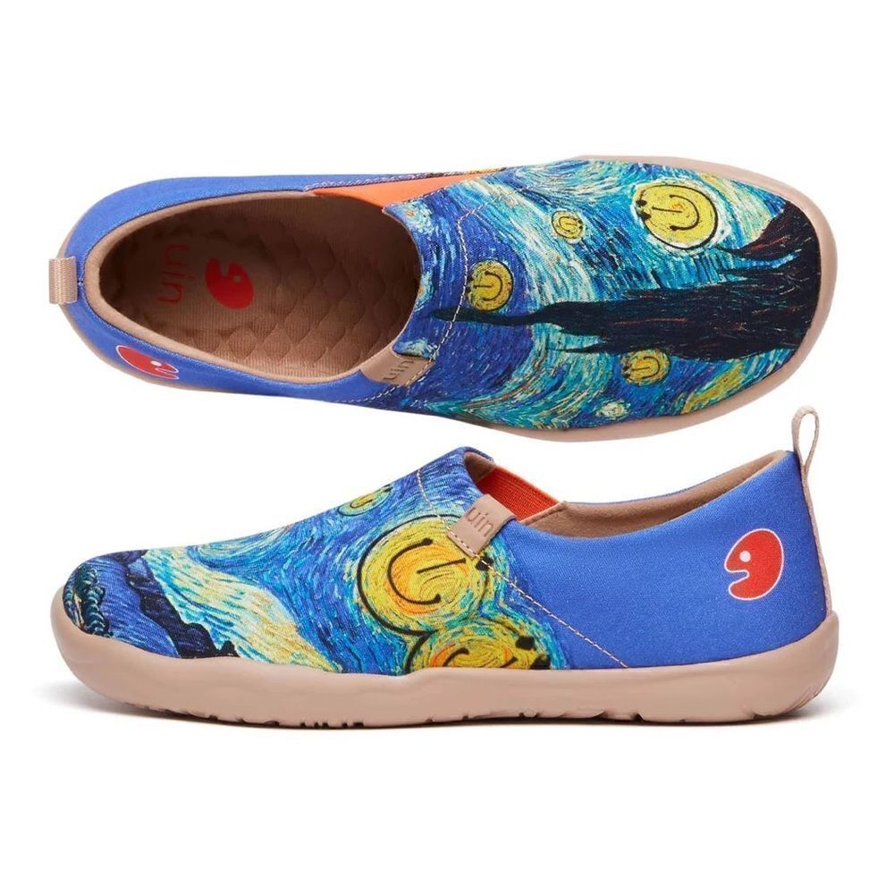 UIN Women's Slip Ons Lightweight Walking Casual Loafers Shoes (Smiley Night) - Picture 4 of 9